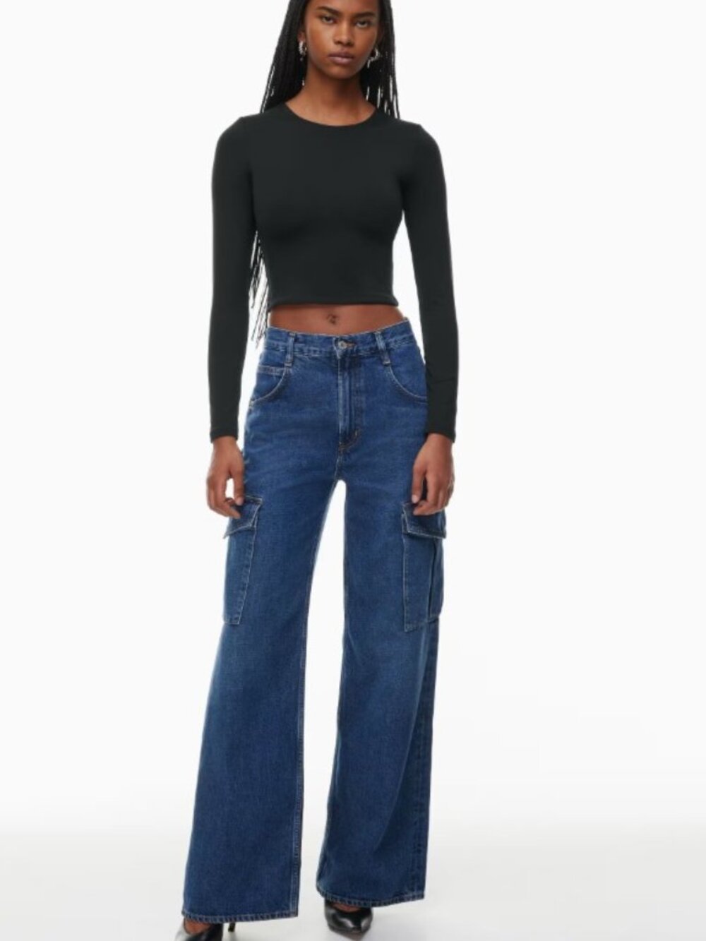 AGOLDE Minka Cargo Wide Leg Jeans, Size 32, Medium Wash, EUC - Picture 1 of 9